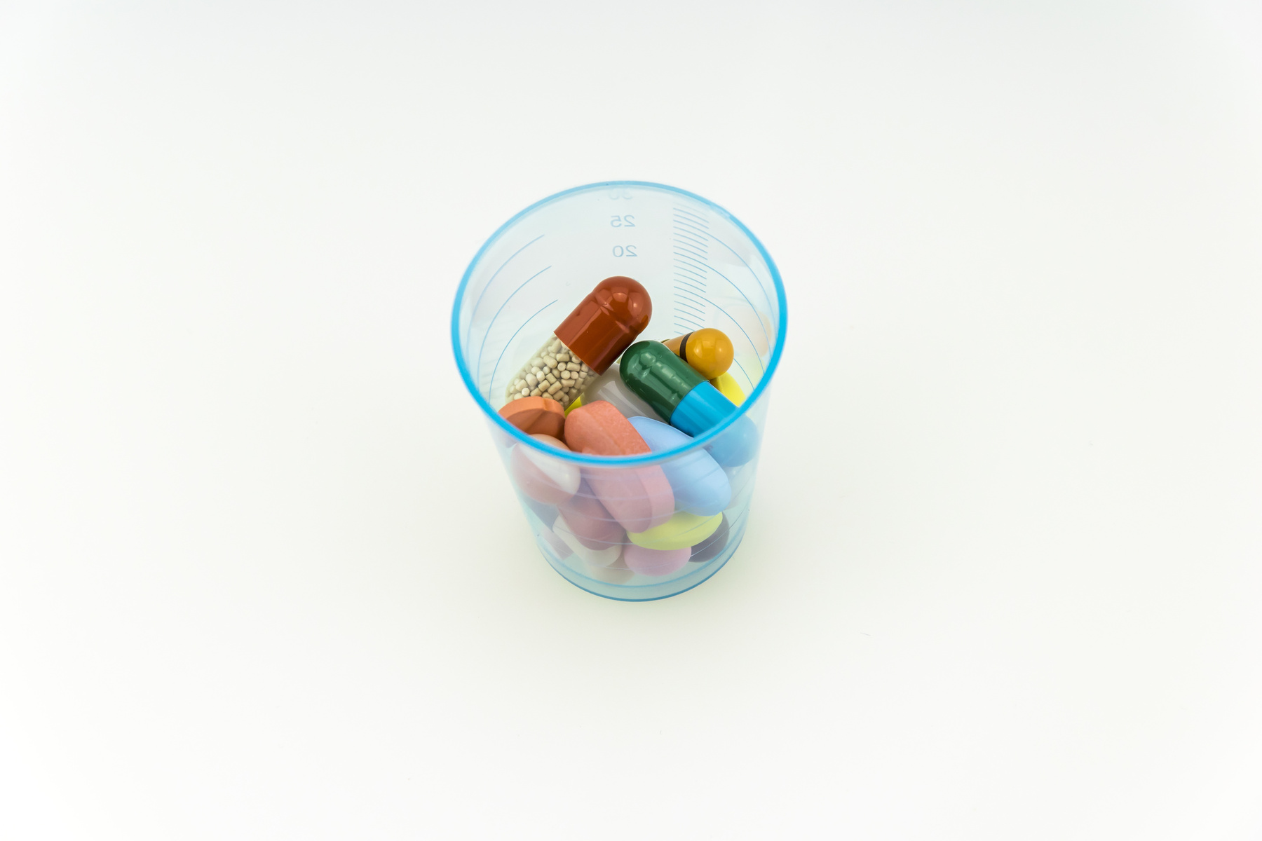 Pills on White Background